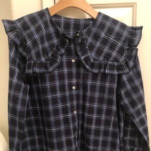 Brand new cute check blouse